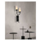 JS-GL-MB2WBK - Black Metal & Onyx Marble Wall Light