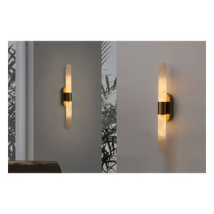 JS-GL-MB2W - Antique Brass Metal & Onyx Marble Wall Light