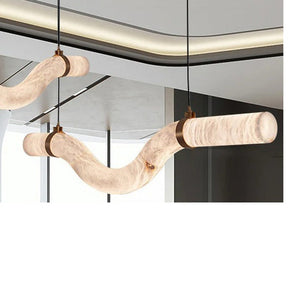 JS-GL-MBP-U - Antique Brass Metal & Ceramic Modern Chandelier