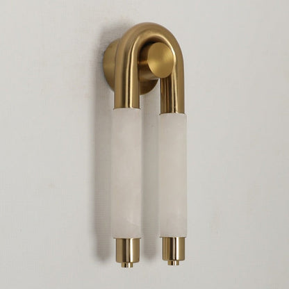 JS-GL-MB 050 - Antique Brass Metal & Onyx Marble Wall Light