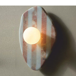 JS-GL-MB 200-300 RD - Black Metal & Red Marble & Glass Marble Wall Light
