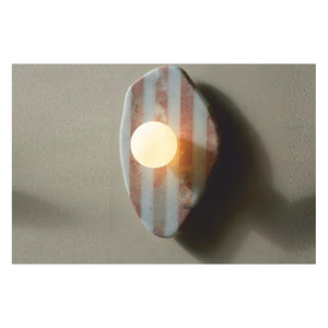 JS-GL-MB 200-300 RD - Black Metal & Red Marble & Glass Marble Wall Light