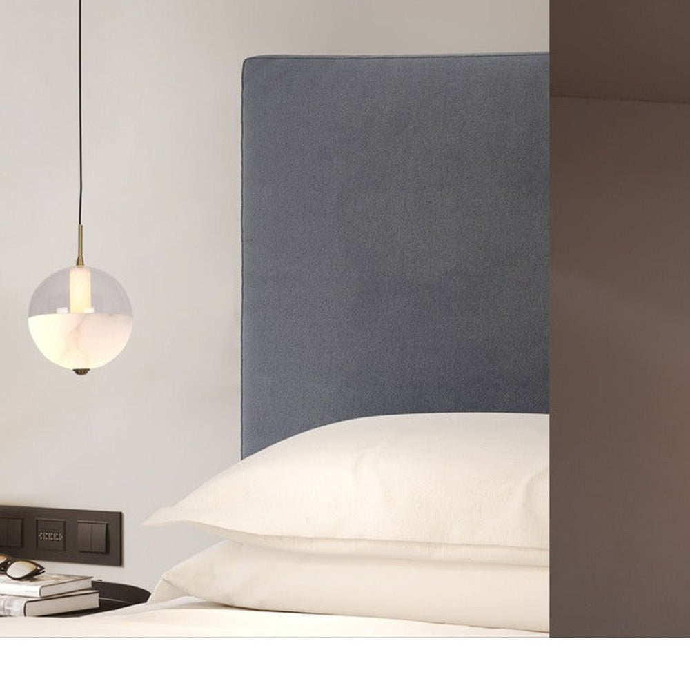 JS-GL-MB 2416-1HA - Antique Brass Metal & Onyx Marble & Acrylic Modern Hanging LightsMarble Hanging Light