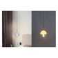 JS-GL-MB 2416-1HB - Antique Brass Metal & Onyx Marble & Acrylic Marble Hanging Light
