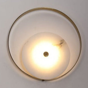 JS-GL-MB 2423-W - Antique Brass Metal & Onyx Marble Wall Light