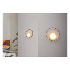 JS-GL-MB 2423-W - Antique Brass Metal & Onyx Marble Wall Light