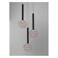 JS-GL-MD8050-3COP - BLACK & COPPER METAL & ACRYLIC Cluster Hanging Light