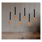 JS-GL-MD8050-6COP - BLACK & COPPER METAL & ACRYLIC Rectangular Hanging Light