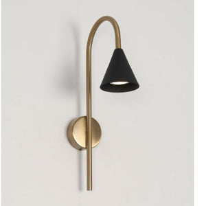 JS-GL-MD8070-W - ANTIQUE BRASS & BLACK METAL Modern Wall Light
