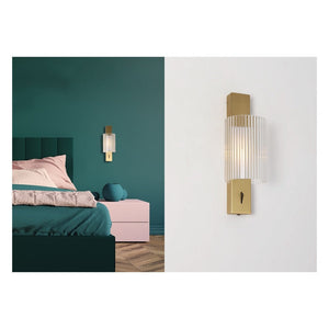 JS-GL-PMMA-B - Antique Brass Metal & Acrylic Modern Wall Light
