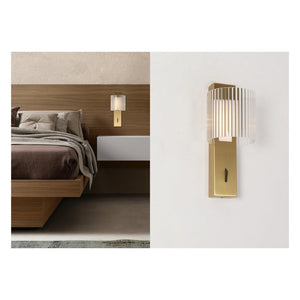 JS-GL-PMMA-S - Antique Brass Metal & Acrylic Modern Wall Light