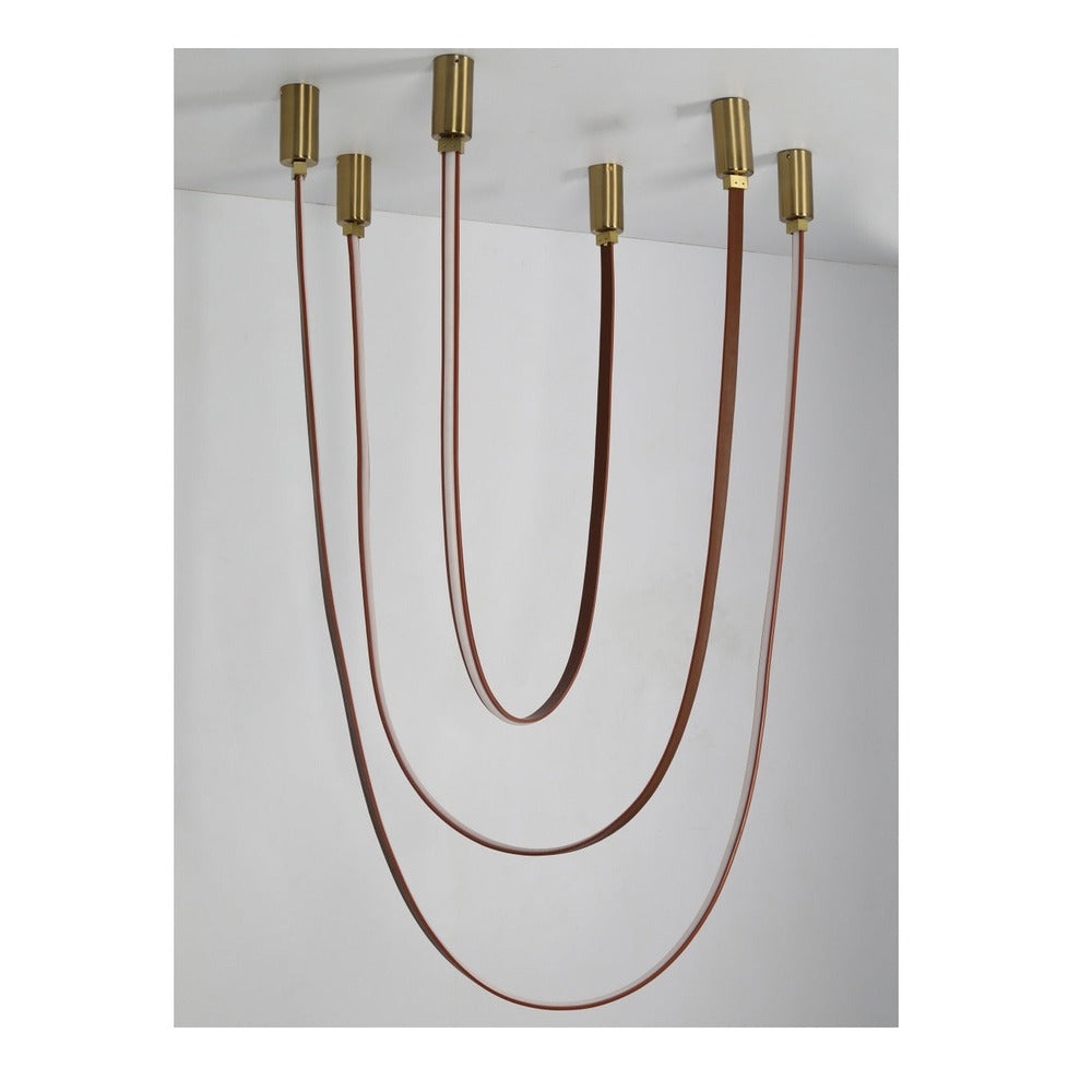 JS-GL-Q1200 (Set of 3) - Antique Brass Metal & Silicone Luxury Chandelier