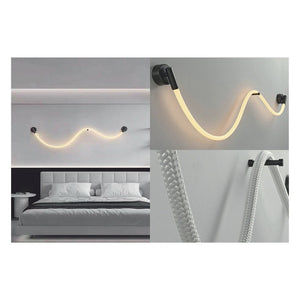 JS-GL-RP-109 - Black Metal & Silicon Rope Modern Wall Light