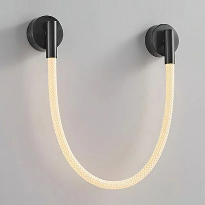 JS-GL-RP-115 - Black Metal & Silicon Rope Modern Wall Light