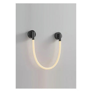 JS-GL-RP-115 - Black Metal & Silicon Rope Modern Wall Light
