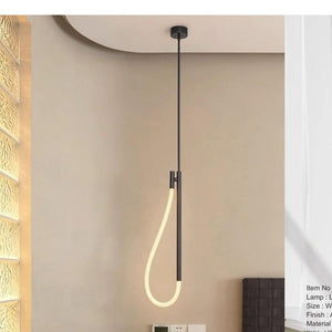 JS-GL-RP-202-AB - Antique Brass Metal & Silicon Rope Silicon Rope Hanging Light