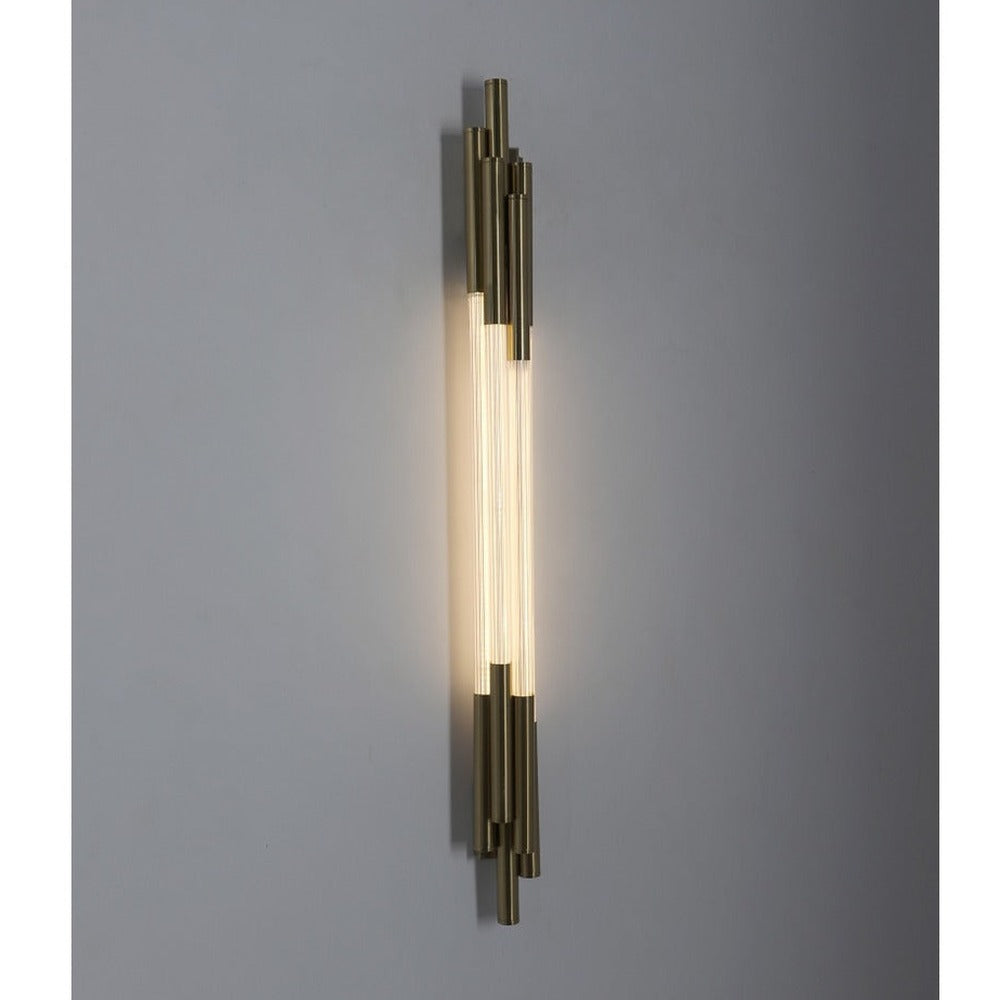 JS-GL-SF01-1W - Antique Brass Metal & Acrylic Modern Wall Light