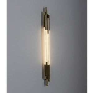 JS-GL-SF01-1W - Antique Brass Metal & Acrylic Modern Wall Light