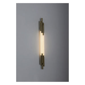JS-GL-SF01-1W - Antique Brass Metal & Acrylic Modern Wall Light