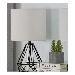 JS-GL-TL2016 - BLACK METAL & FABRIC SHADE Cloth Shading Table Lamp