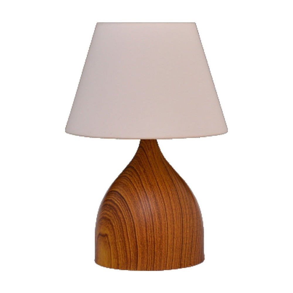JS-GL-TL2205C-LW - LIGHT WOOD METAL & FABRIC SHADE Cloth Shading Table Lamp