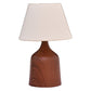 JS-GL-TL2206C-DW - DARK WOOD METAL & FABRIC SHADE Cloth Shading Table Lamp