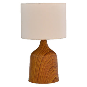 JS-GL-TL2206D-LW - LIGHT WOOD METAL & FABRIC SHADE Cloth Shading Table Lamp
