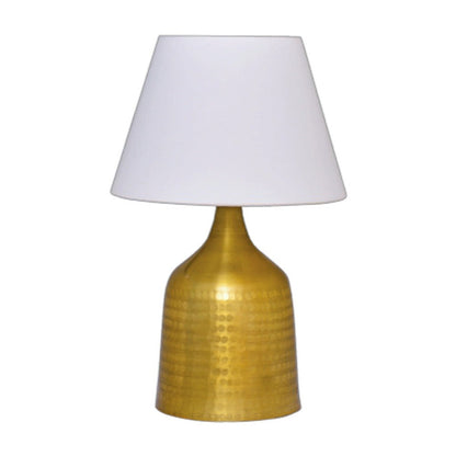 JS-GL-TL2208C-AB - ANTIQUE BRASS METAL & FABRIC SHADE Cloth Shading Table Lamp