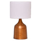 JS-GL-TL2208D-AC - ANTIQUE COPPER METAL & FABRIC SHADE Cloth Shading Table Lamp