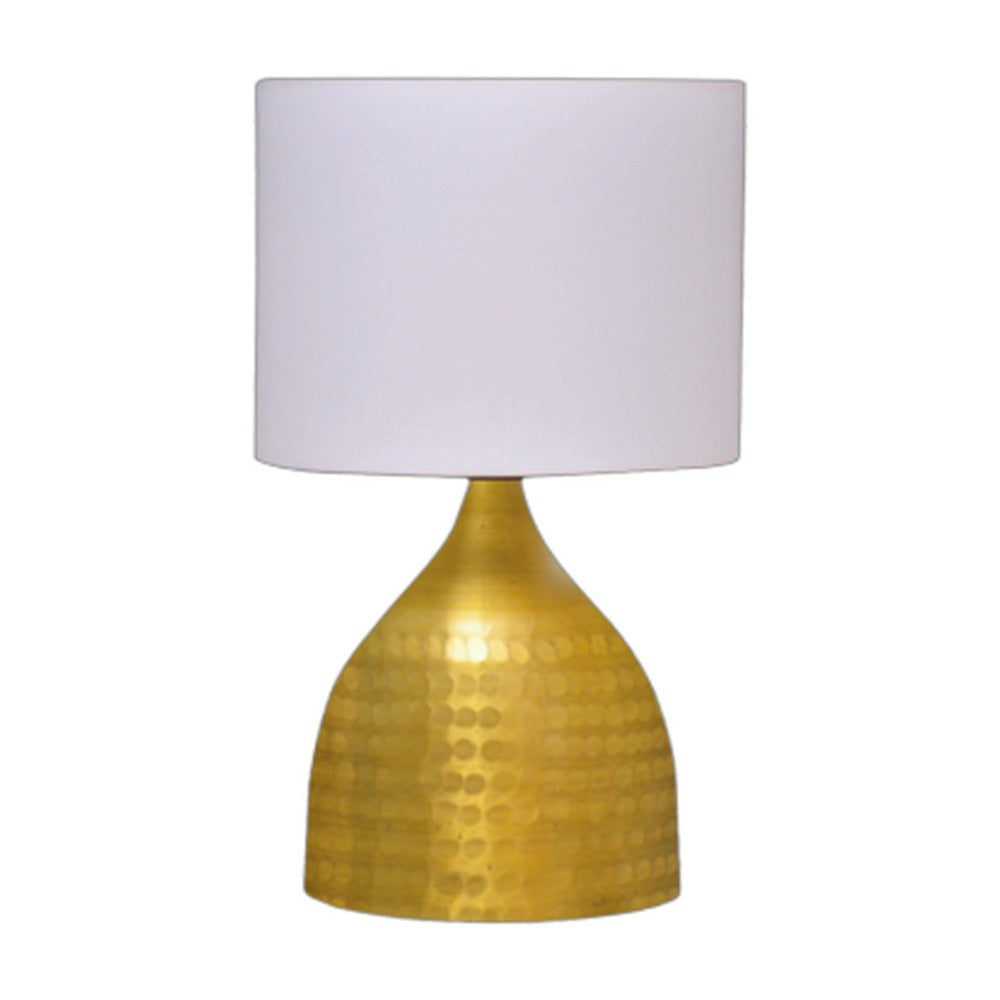 JS-GL-TL2209D-AB - ANTIQUE BRASS METAL & FABRIC SHADE Cloth Shading Table Lamp