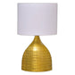 JS-GL-TL2209D-AB - ANTIQUE BRASS METAL & FABRIC SHADE Cloth Shading Table Lamp