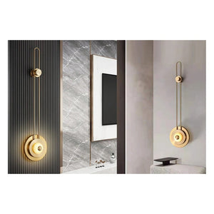 JS-GL-Y01-1 - Antique Brass Metal & Onyx Marble Wall Light