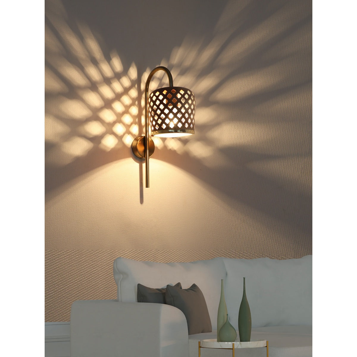 JS-GL-35142-W - Antique Brass & Rustic Brown Metal Modern Wall Light