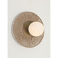 JS-GL-37649-L - Antique Brass Metal & Jute Rope & Glass Wooden Wall Light