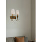 JS-GL-5228-2 - Antique Brass Metal & Fabric Shade Marble Wall Light