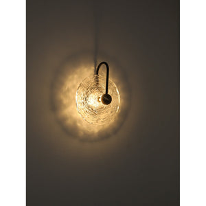 JS-GL-6084 - Antique Brass Metal & Crystal Glass & Acrylic Crystal Wall Light