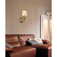 JS-GL-6272/1W - Antique Brass Metal & Fabric Shade Modern Wall Light