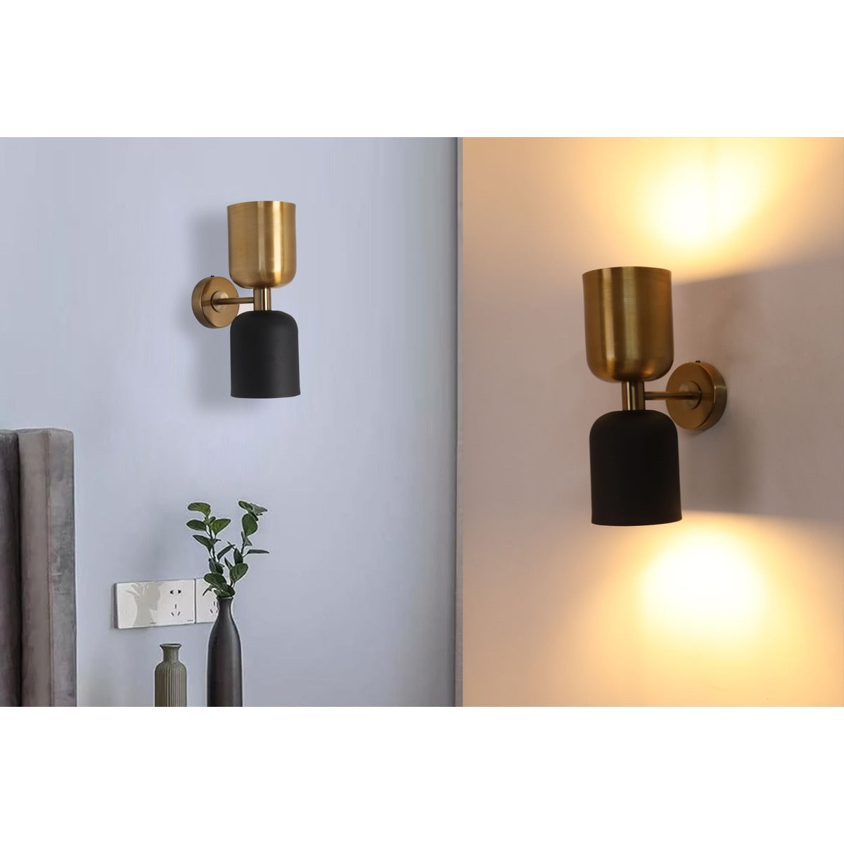 8055-AB-BK 2XE27 Wall Light