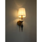 JS-GL-9002-1W - Antique Brass Metal & Ceramic & Fabric Shade Modern Wall Light
