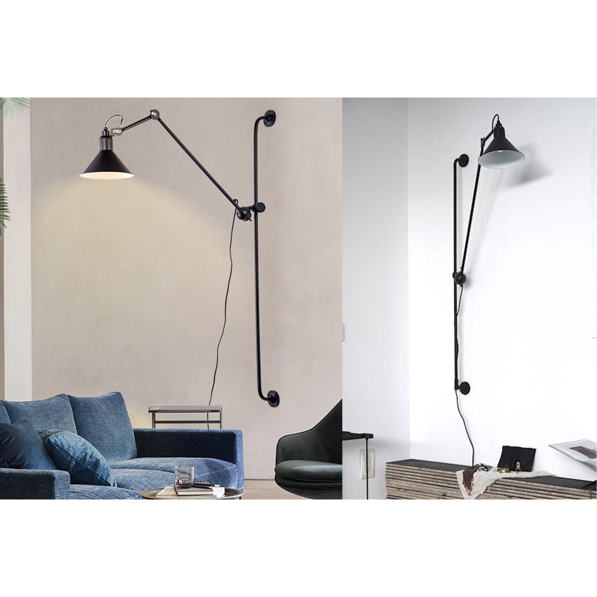 9808-BK 1XE27 Wall Light