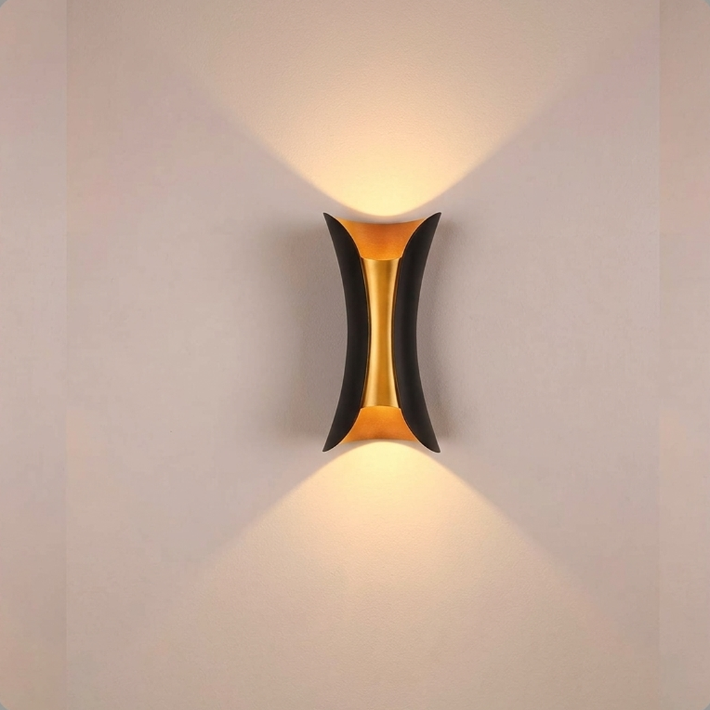 Eliante Up-Down Wall Light – Black-Gold, 2×5W (GOD-064)
