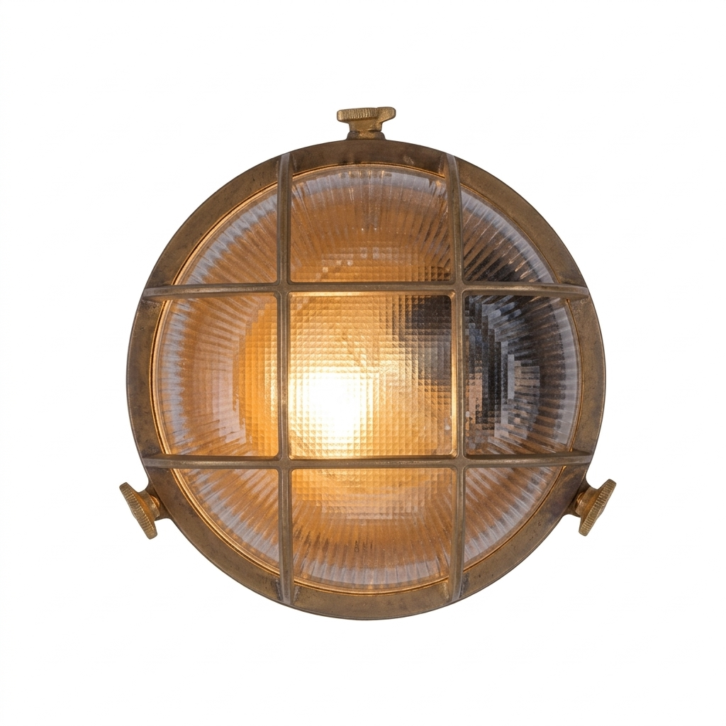 Eliante Outdoor Bulkhead Wall Light – Matt Gold, E27 (GOD-119)