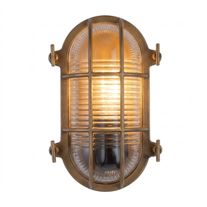 Eliante Outdoor Bulkhead Wall Light – Matt Gold, E27 (GOD-120)