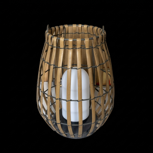 Eliante Outdoor Rattan Hanging Lantern – Black-Cane, 5W (GOD-C1230)