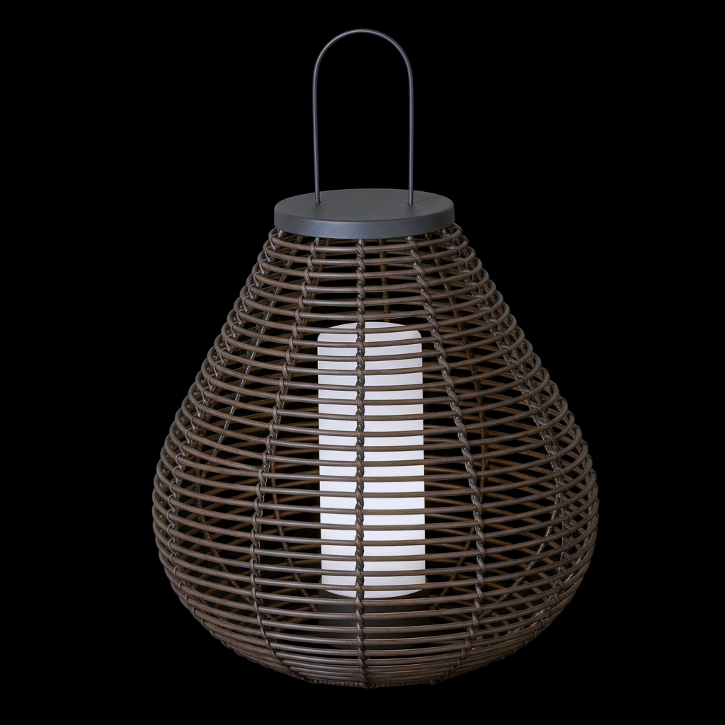 Eliante Cane Garden Bollard Light – Black-Dark Cane, E27 (GOD-C1235)