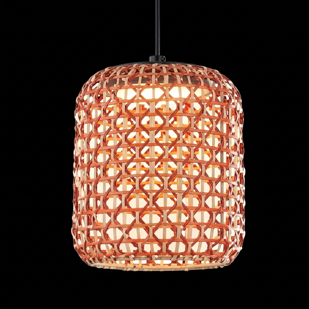 Eliante Pendant Light – Red-Natural Cane, 5W (GOD-C1238)