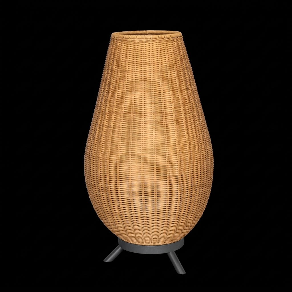 Eliante Hanging Lantern – Black-Natural Cane, E27 (GOD-C1240)