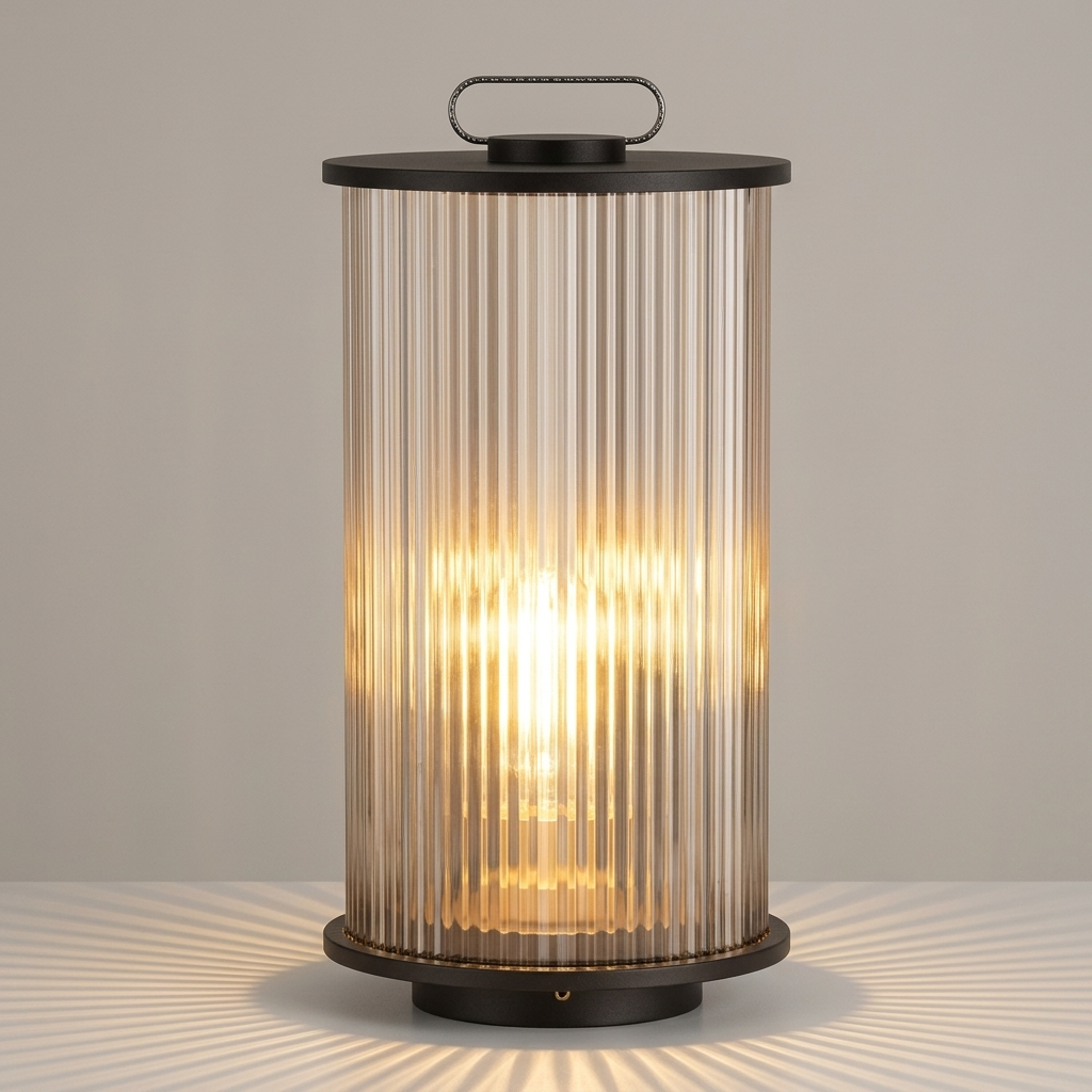 Eliante Outdoor Rattan Floor Lantern – Black, E27 (GOD-C1243)