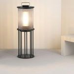 Eliante Outdoor Rattan Floor Lantern – Black, E27 (GOD-C1244)