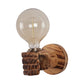 Wooden Metal Wall Light - HAND-WL - Included Bulb